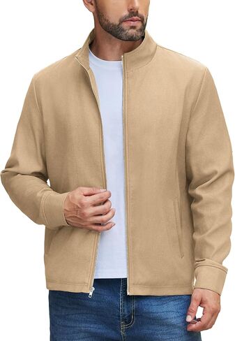 COOFANDY Men's Lightweight Zip Up Jacket Stand Collar Jacket Casual Light Golf Jackets with Pocket in Saudi Arabia