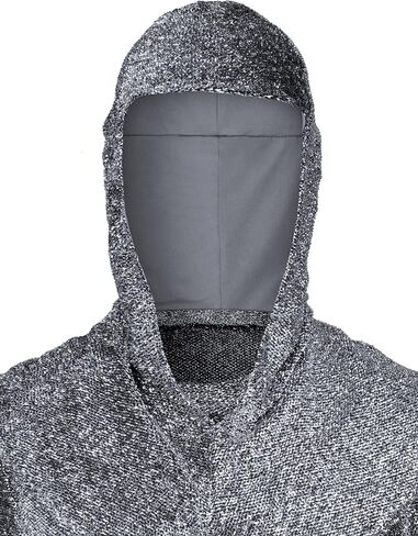 Renaissance Faux Chain Mail Armor Tunic Shirt Coif Medieval Knight Cowl Crusader Costume Outfit Bracers Waist Belt Set in Saudi Arabia