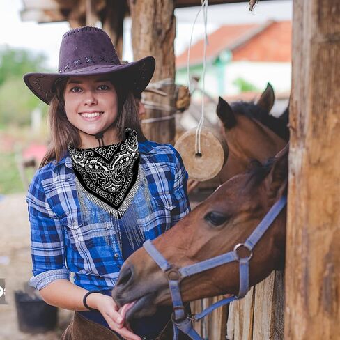 OYANIMO Disco Fringed Bandana 2 Pcs Cowgirl Bachelorette Bandanas Sparkly Rhinestone Fringe Bandanas for Women Men Western in Saudi Arabia