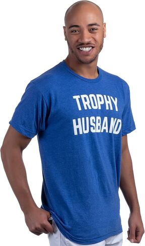 Trophy Husband | Funny Hubby Dad Joke Groom Humor Marriage Anniversary Men's Saying T-Shirt in Saudi Arabia