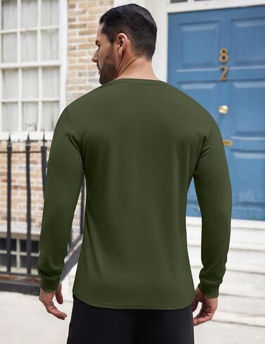 COOFANDY Men's Henley Shirts Long Sleeve Button T-Shirt Lightweight Fashion Casual Pullover Shirt in Saudi Arabia