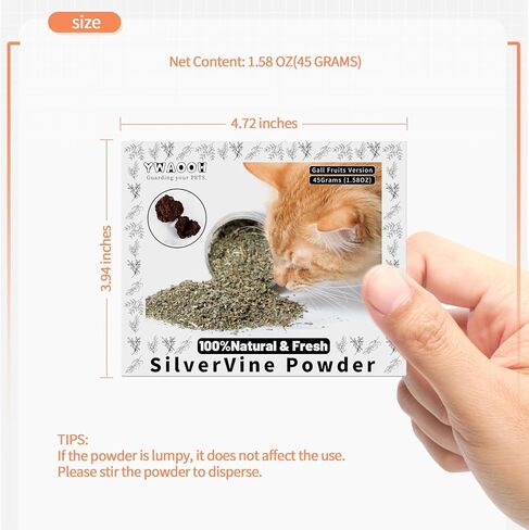 Cat Toys - Silvervine Powder 75g with 5 Little Pouches (Upgrade), Catnip Alternative, 100% Natural Silver Vine Gall Fruit Powder, Matatabi Cat Toy, Suitable for All Cat Ages in Kuwait