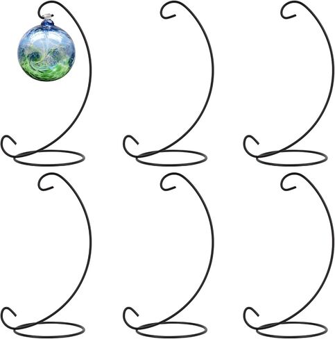 9 Inch Christmas Ornament Display Stand, Black Iron Hanging Stand Rack Holder for Hanging Glass Globe Air Plant Terrarium, Witch Ball, Festivals Ornament and Home Office Party Decor(6pcs) in Saudi Arabia