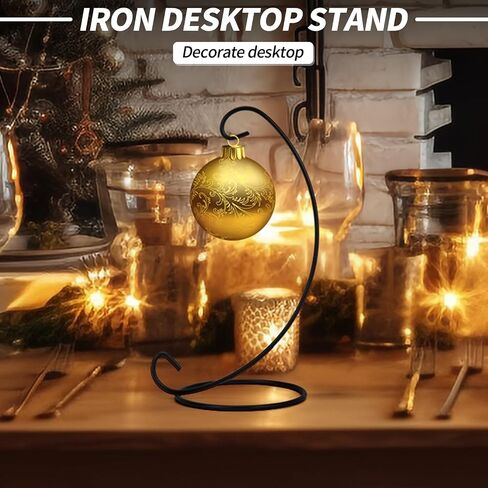 9 Inch Christmas Ornament Display Stand, Black Iron Hanging Stand Rack Holder for Hanging Glass Globe Air Plant Terrarium, Witch Ball, Festivals Ornament and Home Office Party Decor(6pcs) in Saudi Arabia