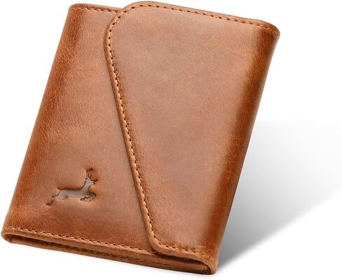 Deerhandamde Wallets for Men | Minimalist Leather Wallet for Men | Handcrafted men wallet with Magnetic closer | 9- 12 Card Holder men's wallet | Mens Wallet | RFID wallet for men | with Gift Box in Saudi Arabia