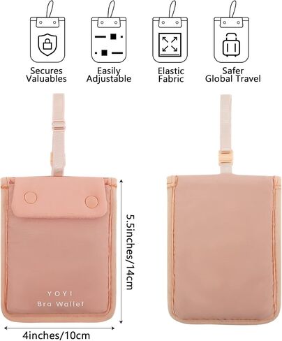 YOYI YOYI RFID محفظة حمالة الصدر المغطاة، حقيبة سفر، جيب سري (كبير) in Saudi Arabia