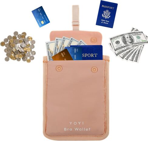 YOYI YOYI RFID محفظة حمالة الصدر المغطاة، حقيبة سفر، جيب سري (كبير) in Saudi Arabia