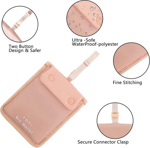 YOYI YOYI RFID محفظة حمالة الصدر المغطاة، حقيبة سفر، جيب سري (كبير) in Saudi Arabia