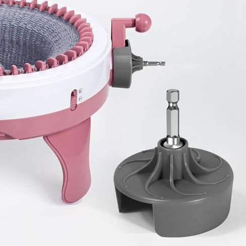 Knitting Machine Adapter, Quick Knitting Machine Drill Attachment for 22, 40, 48 Needles Loom, 1/4" Hex Steel Bit for Power Screwdriver Attachment, DIY Craft Knit Sewing Accessories（1 Pcs Pink） in Kuwait