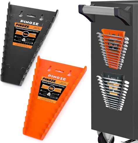 4-Pack Magnetic Wrench Organizer, 48-Slot Wrench Rack Tool Trays, Durable ABS Wrench Holder for Tool Box Drawer Chest, SAE (1/4" to 1-1/16") & Metric (6 to 24mm) in Saudi Arabia