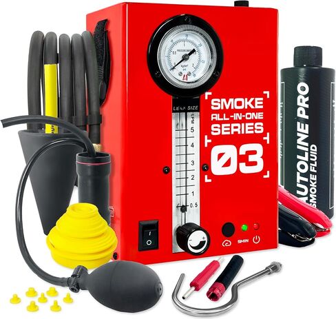 *2025 Upgrade Model* Automotive Smoke Machine - EVAP Leak Detector with Built-in Air Compressor - Model 03 Plus – EVAP Vacuum Exhaust Smoke Detector Tools Kit - Red in Saudi Arabia