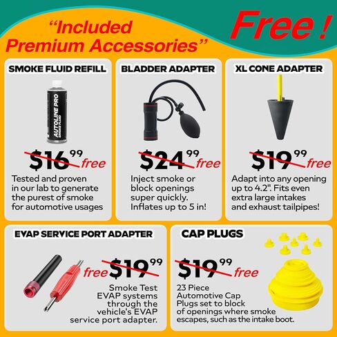 *2025 Upgrade Model* Automotive Smoke Machine - EVAP Leak Detector with Built-in Air Compressor - Model 03 Plus – EVAP Vacuum Exhaust Smoke Detector Tools Kit - Red in Saudi Arabia