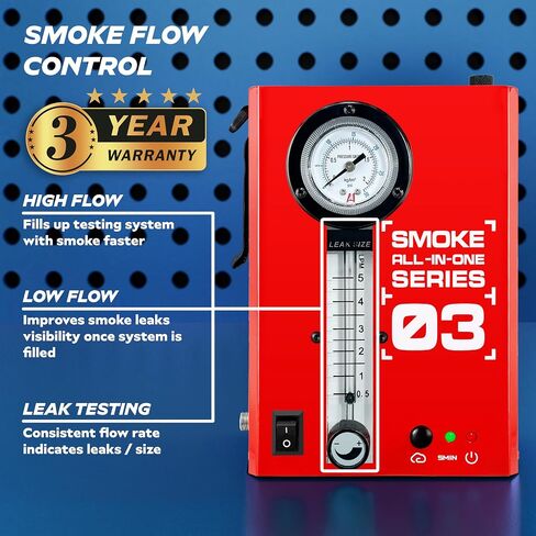 *2025 Upgrade Model* Automotive Smoke Machine - EVAP Leak Detector with Built-in Air Compressor - Model 03 Plus – EVAP Vacuum Exhaust Smoke Detector Tools Kit - Red in Saudi Arabia