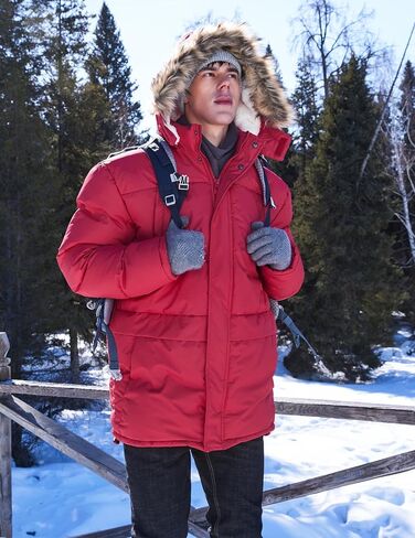 Men's Long Winter Hooded Jacket Warm Windproof Puffy Coat Padded Thicken Parka Jackets in Saudi Arabia