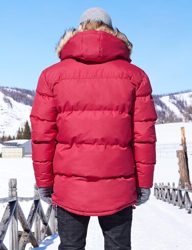 Men's Long Winter Hooded Jacket Warm Windproof Puffy Coat Padded Thicken Parka Jackets in Saudi Arabia