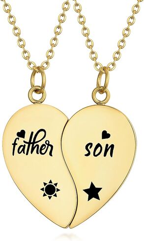 Yonhon Father Son Necklace for 2,Dad Son Matching Necklace Set for 2 in Kuwait