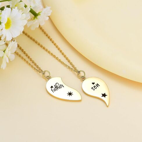 Yonhon Father Son Necklace for 2,Dad Son Matching Necklace Set for 2 in Kuwait