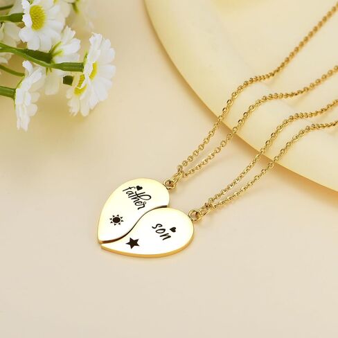 Yonhon Father Son Necklace for 2,Dad Son Matching Necklace Set for 2 in Kuwait