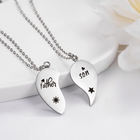 Yonhon Father Son Necklace for 2,Dad Son Matching Necklace Set for 2 in Kuwait