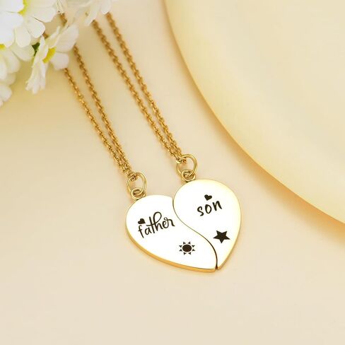 Yonhon Father Son Necklace for 2,Dad Son Matching Necklace Set for 2 in Kuwait