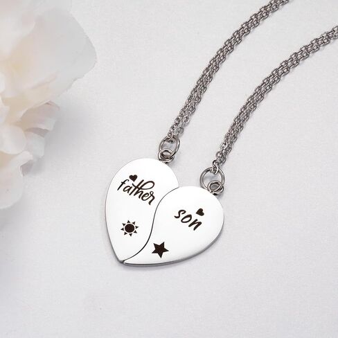 Yonhon Father Son Necklace for 2,Dad Son Matching Necklace Set for 2 in Kuwait