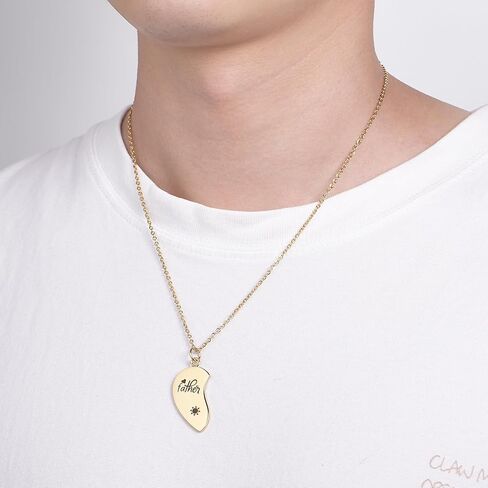 Yonhon Father Son Necklace for 2,Dad Son Matching Necklace Set for 2 in Kuwait