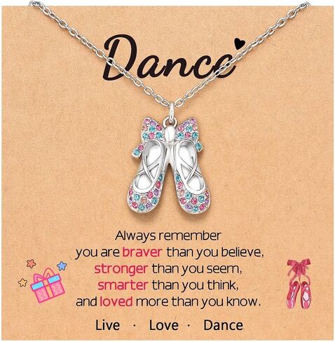 Ballerina Necklace Gifts for Girls, Dance Recital Gifts for Girl Birthday Graduation Christmas Gifts, Jewelry for Girls in Saudi Arabia