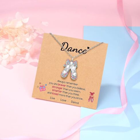 Ballerina Necklace Gifts for Girls, Dance Recital Gifts for Girl Birthday Graduation Christmas Gifts, Jewelry for Girls in Saudi Arabia