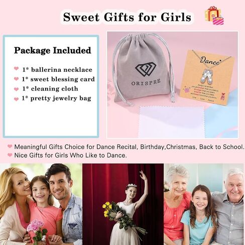 Ballerina Necklace Gifts for Girls, Dance Recital Gifts for Girl Birthday Graduation Christmas Gifts, Jewelry for Girls in Saudi Arabia