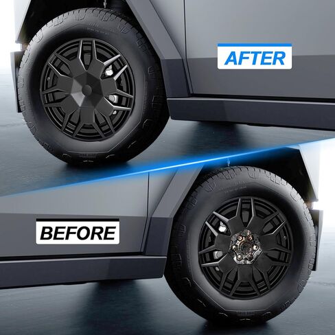 4 قطع من أغطية مركز العجلات متوافقة مع Tesla Cybertruck 2023 2024، غطاء غطاء مركزي لمحور العجلة قابل للإزالة مع أداة إزالة لملحقات Cyber ​​Truck in Kuwait