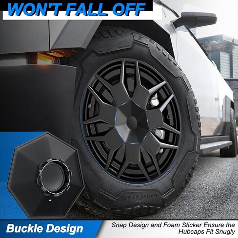 4 قطع من أغطية مركز العجلات متوافقة مع Tesla Cybertruck 2023 2024، غطاء غطاء مركزي لمحور العجلة قابل للإزالة مع أداة إزالة لملحقات Cyber ​​Truck in Kuwait