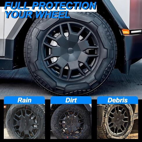 4 قطع من أغطية مركز العجلات متوافقة مع Tesla Cybertruck 2023 2024، غطاء غطاء مركزي لمحور العجلة قابل للإزالة مع أداة إزالة لملحقات Cyber ​​Truck in Kuwait