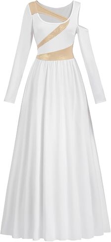 LTAKK Praise Dance Dresses for Women Worship Dance Dress Liturgical Dancewear White Praise Dress in Kuwait