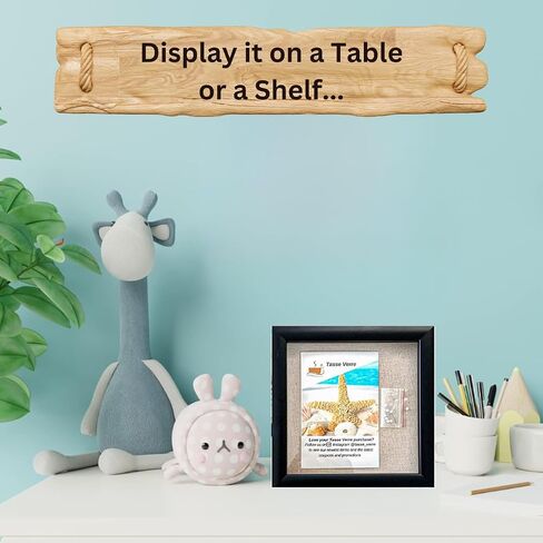 Tasse Verre Display Shadow Box Frame (2-Pack) - Ready to Hang Shadowbox Picture - Easy to Use - Box Display, Baby, Sports Uniforms, Military Medals, Pins, Wedding. (Black, 8x8) in Saudi Arabia