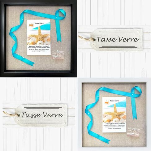 Tasse Verre Display Shadow Box Frame (2-Pack) - Ready to Hang Shadowbox Picture - Easy to Use - Box Display, Baby, Sports Uniforms, Military Medals, Pins, Wedding. (Black, 8x8) in Saudi Arabia