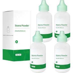 Stoma Powder,Ostomy Skin Barrier Powder,Medical Protective Skin Care Powder,Stoma Adhesive Powder,Ostomy Supplies(1oz) (4 Bottles)