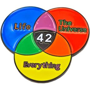 Primary Colors Enamel Pin, "Life, The Universe, And Everything" Enamel Pin by Leraverppy - Vibrant Primary Colors Lapel Brooch for Daily Use & Gifts
