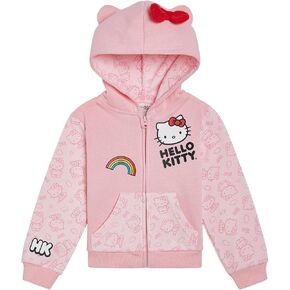 Hello Kitty Girls Fleece Cosplay Pullover Hoodie Toddler to Big Kid Sizes (2T - 14-16)