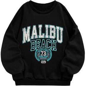 سويت شيرت SOLY HUX للفتيات مطبوع عليه حروف وياقة دائرية وأكمام طويلة وكتف منسدل لطيف in Kuwait