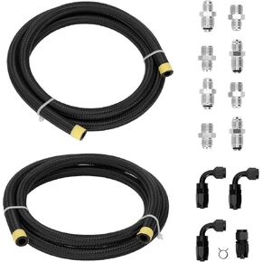 AN6 Power Steering Pump Hose Fitting Kit Return Tank for Pump Mounted Reservoir Power Steering Line Kit Compatible with LS Swap LS1 LS3