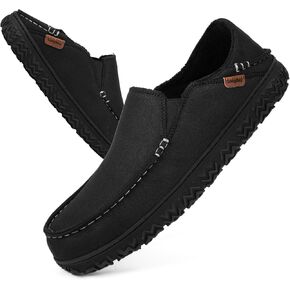 LongBay Men's Moccasin Slippers Cozy Breathable Memory Foam House Shoes for Indoor Outdoor