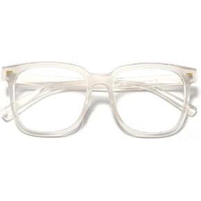 PANNER Oversized Square Blue Light Blocking Glasses for Women Men Anti Glare Reduce Eyestrain Computer Glasses(Black)