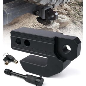 Tow Hitch Slider with Locks Pin Fits 2 Inch Towing Hitch Receivers Skid Protection Compatible with 3/4" D-Ring Shackles, for Off-Road Pickups Trucks SUV