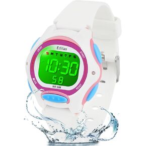 Edillas Kids Watches Digital Girls Boys,7 Colors Waterproof Wrist Watches for Child Sport Outdoor Multifunctional with Stopwatch/Alarm Watch Ages 4-12