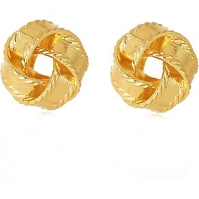 Trendy Gold Knot Heart Earrings for Women Colored Drop Dangle Statement Earrings Chunky Link Earring Jewelry