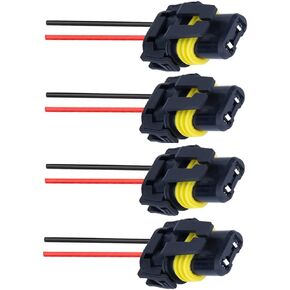 BlyilyB 4-Pack 9005 9006 HB3 HB4 Female Adapter Wiring Harness Sockets Wire Connector for Headlights Fog Lights
