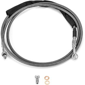 Mofun 76" Extended Hydraulic Clutch Line Stainless Steel Compatible with Harley Road King Electra Glide Street Glide Road Glide 2017-2020, Softail S Models and CVO Models 2017 Chrome