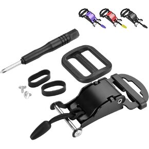 Helmet Quick Release Buckle Kit, Motorcycle Helmet Chin Strap Clip for Full Face, 3/4, Half Helmets With D-rings, Fast Release Fasteners Made by Safe Ratcheted Stainless Steel(Red)