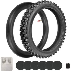 GREHUA 3.00-12 80/100-12 Dirt Bike Tire Inner Tube 12 Inch Rear for SSR 90cc 110cc 125cc PW80 CRF70 CRF110 XR70 KLX110 KX65 TTR90 TTR110 Suzuki JR80 Baja DR70 Coolster QG-214 Off Road Motocross Bike
