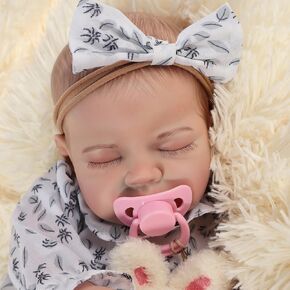 Fancci 20 Inch Reborn Baby Dolls Sleeping Realistic Baby Doll, Lifelike Baby Doll Soft Weighted Baby Dolls That Look Real, Christmas or Birthday Baby Doll Gift for Kids Age 3 +